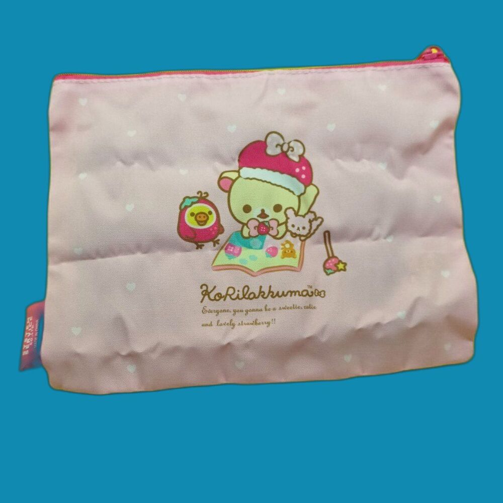 korilakkuma flat pouch with zipper